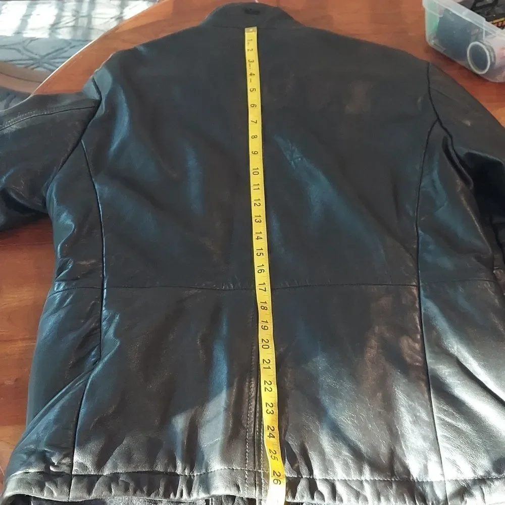 Hugo Boss Black Lambskin Leather Field Jacket 38R - Picture 13 of 16